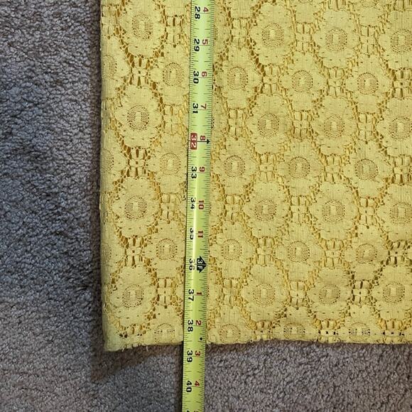 Adrianna Papell Dress 10 Yellow Floral Lace Sheath Sleeveless Spring Twee Formal - Picture 5 of 7